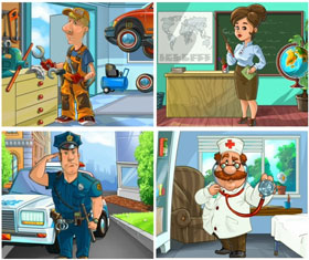 Профессии: учитель, доктор, механик, полицейский
