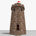 Каменная башня с флагом