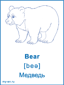 Карточка «Животные». Медведь.