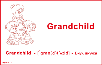 Карточка «Моя семья». Бабушка и два внука.