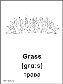 Карточка для черно-белой печати «Природа». Трава.