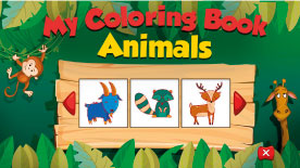 Раскраски с животными на разноцветном фоне.