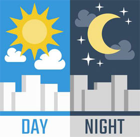 Части суток: день и ночь